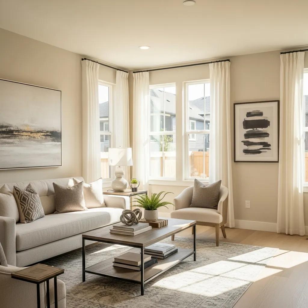 Beautifully staged living room ready for a home showing