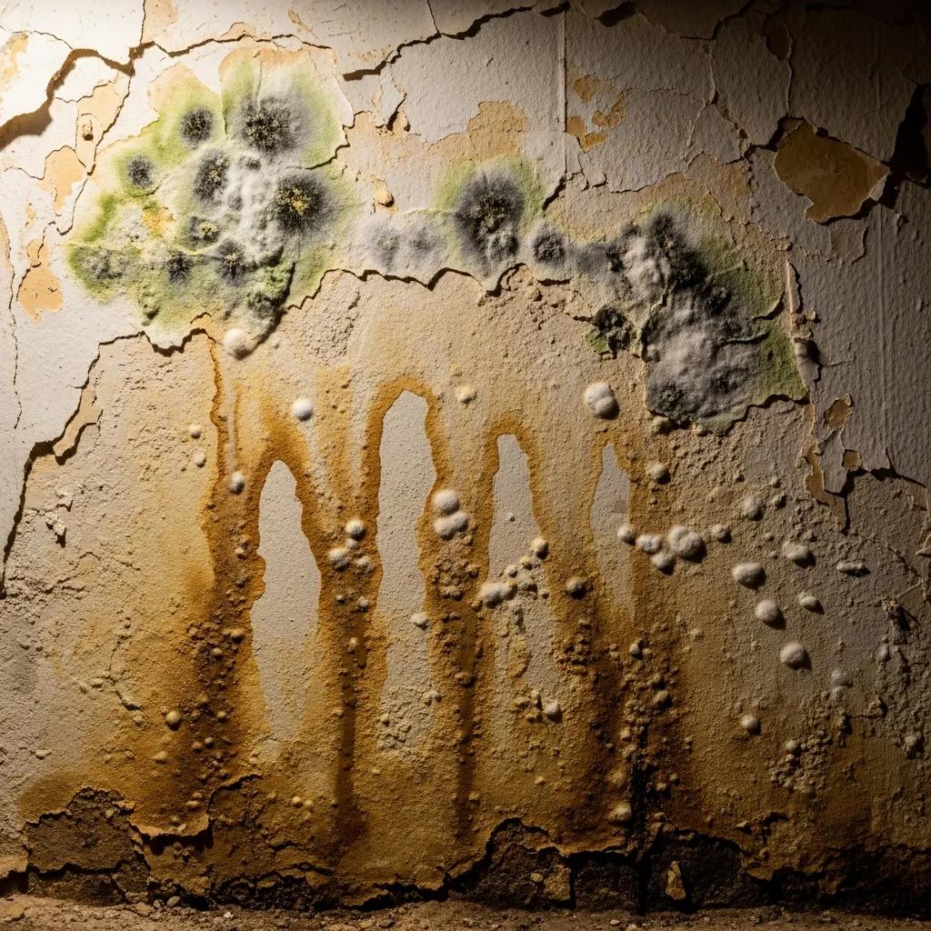 Basement wall showing water damage — a common defect in Toronto homes