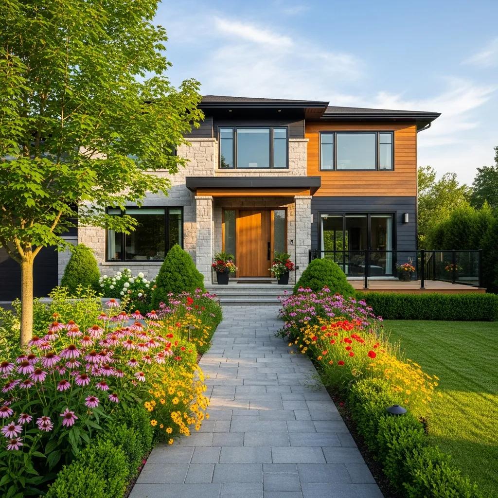 Modern Canadian home with garden representing real estate opportunities
