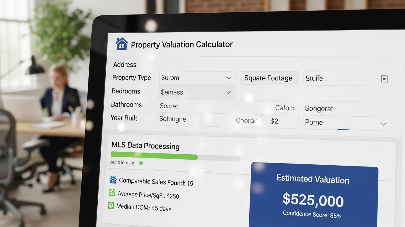 Computer screen showing MLS data integration for property valuation accuracy